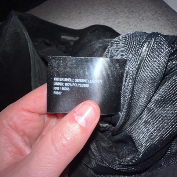 Monterey Bay Black Leather A-Line Skirt - Picture 6 of 6